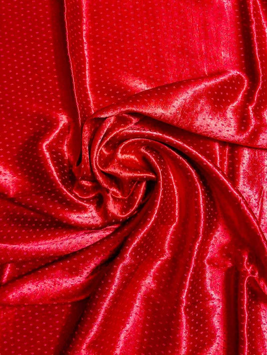 Red  Mashru Blouse Fabric