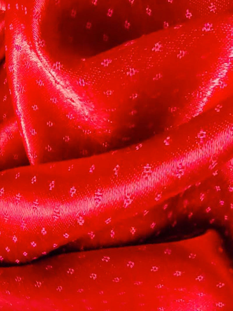 Red Mashru Blouse Fabric