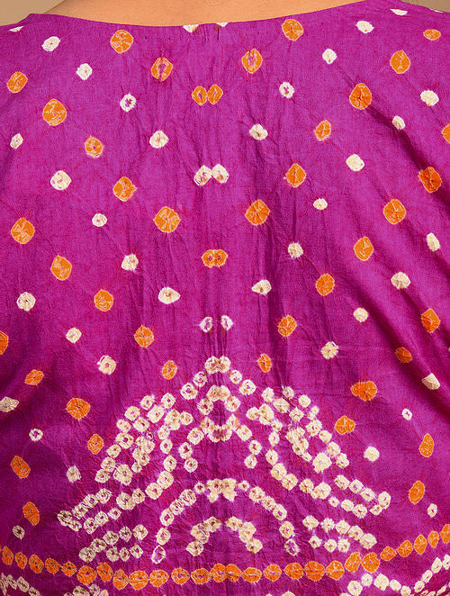 Magenta Bandhani Cotton Blouse