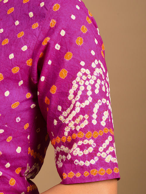 Magenta Bandhani Cotton Blouse