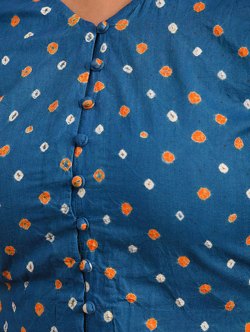 Blue Bandhani Cotton Blouse