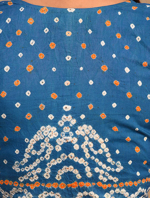 Blue Bandhani Cotton Blouse