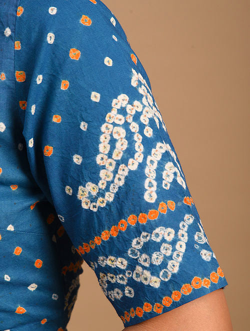 Blue Bandhani Cotton Blouse