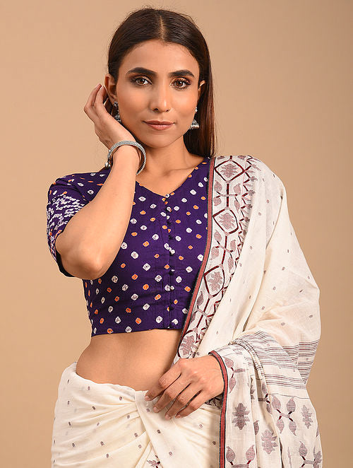 Purple Bandhani Cotton Blouse