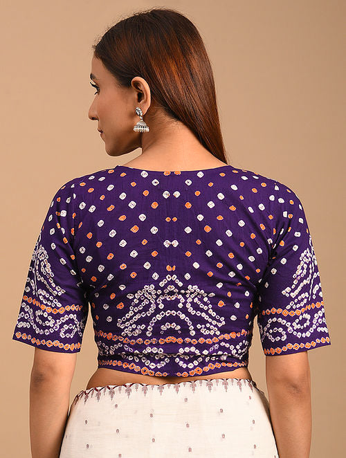 Purple Bandhani Cotton Blouse