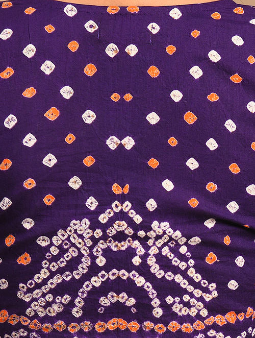 Purple Bandhani Cotton Blouse