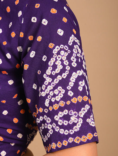 Purple Bandhani Cotton Blouse