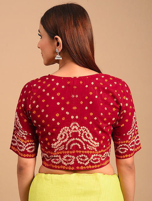 Red Bandhani Cotton Blouse