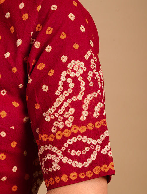 Red Bandhani Cotton Blouse