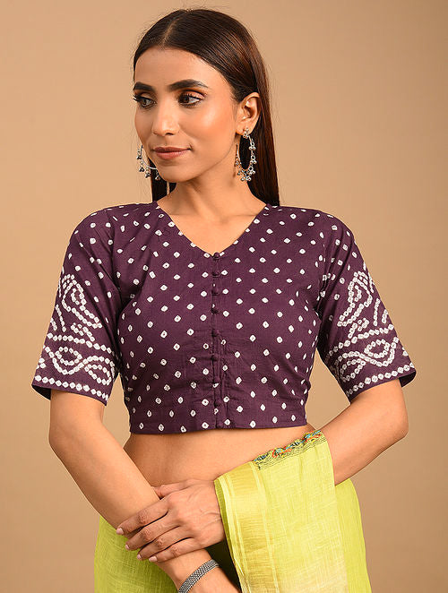 Brown Bandhani Cotton Blouse