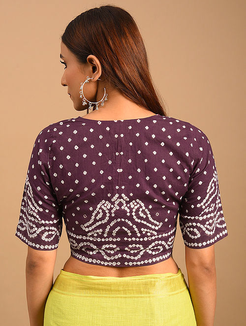 Brown Bandhani Cotton Blouse