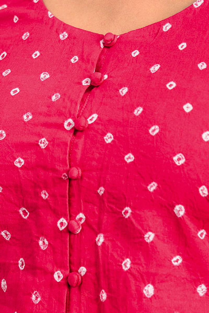 Strawberry Bandhani Cotton Blouse