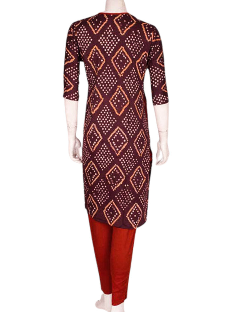 Brown Rust Kurta Set with dupatta