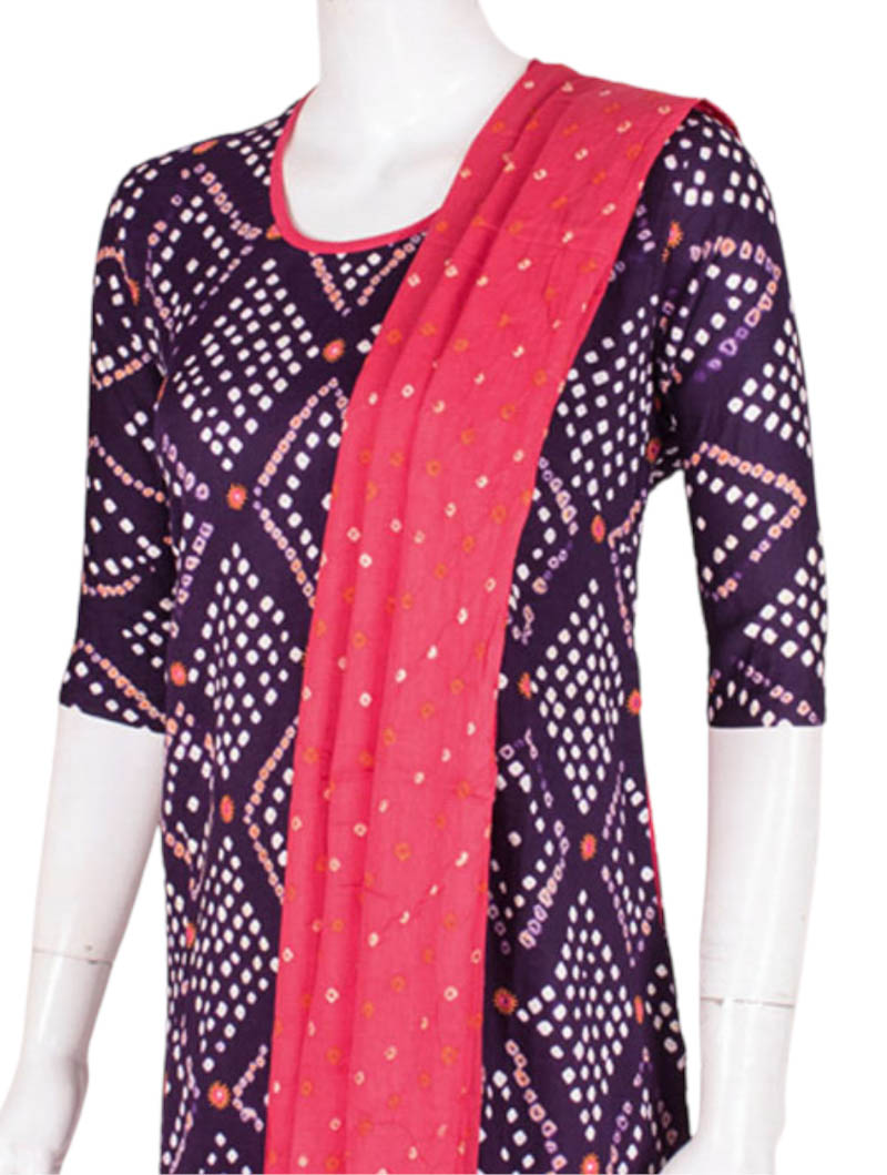 Purple Strawberry Kurta Set with dupatta