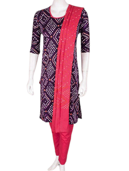 Purple Strawberry Kurta Set with dupatta