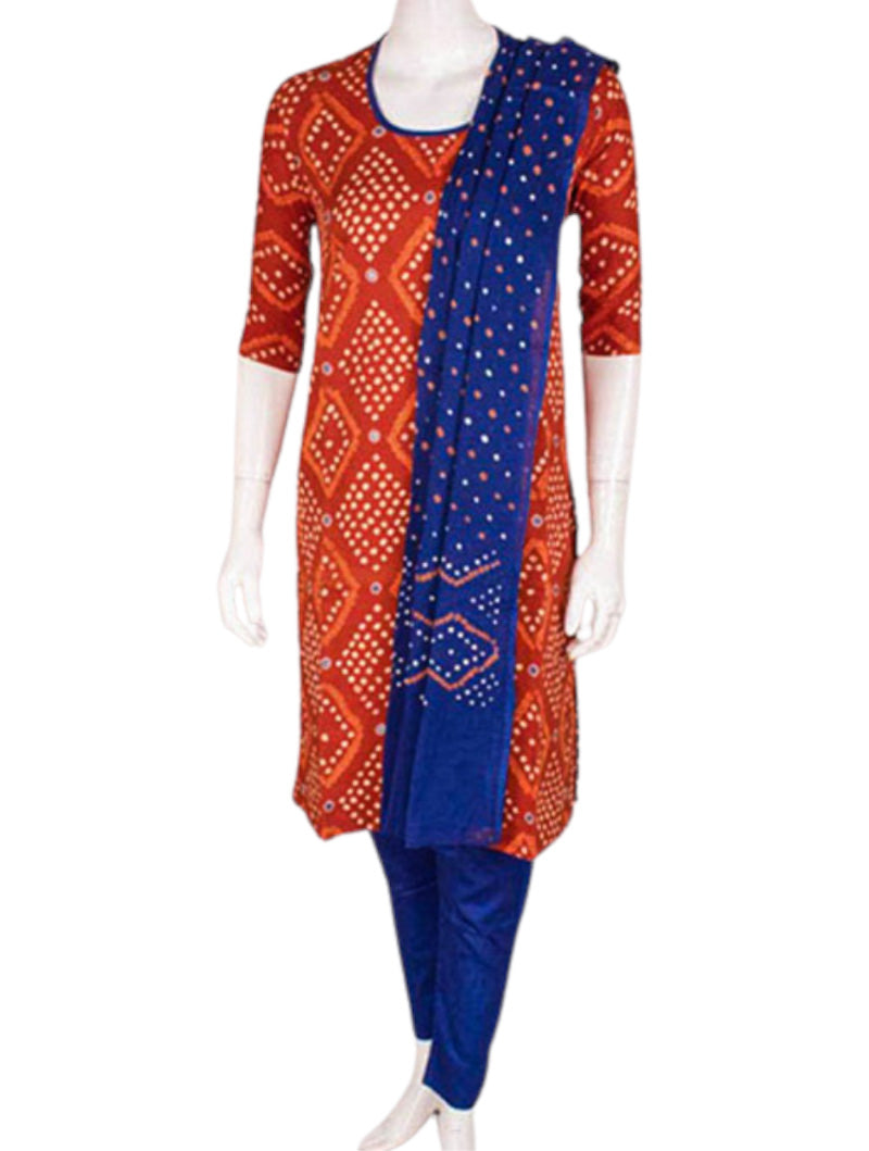 Rust Blue Kurta Set with dupatta