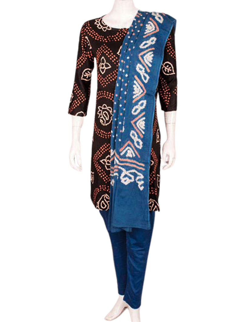 Black Indigo Kurta Set with dupatta