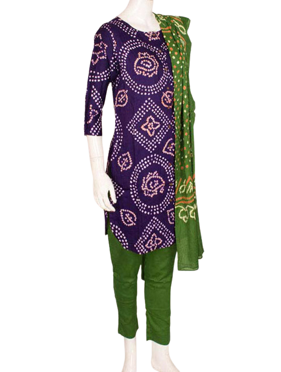 Purple Mehendi Kurta Set with dupatta